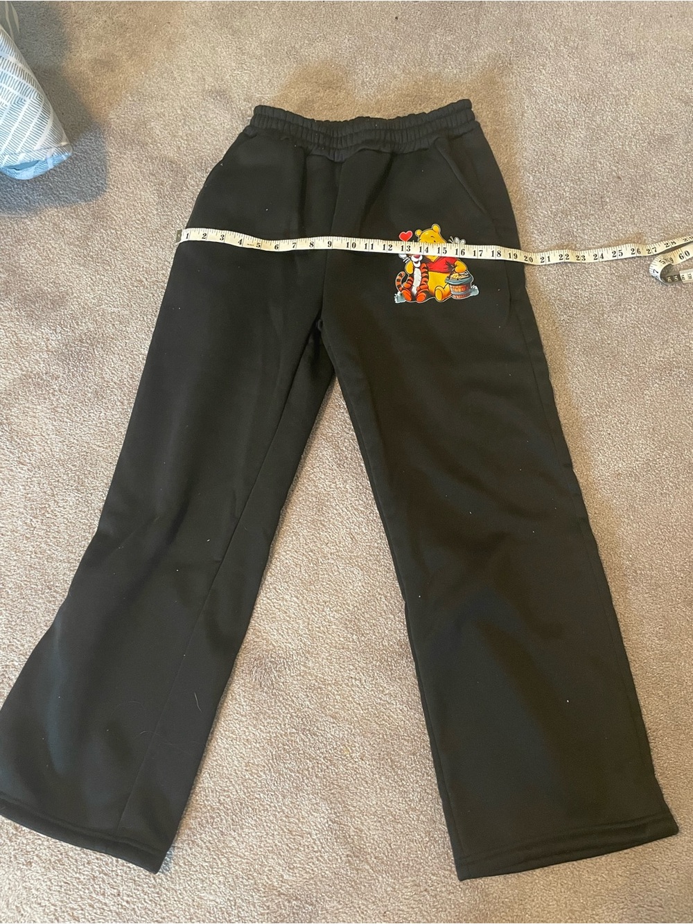 Disney Black Sweatpants with Winnie the Pooh & Tigger Graphic